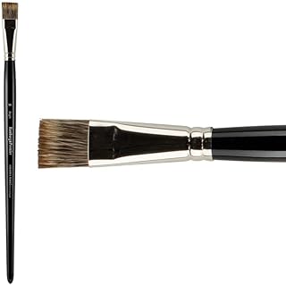 Creative Mark Artist Hamburg Premier Long Handle Paintbrush - Professional Quality Synthetic Blend Mongoose Hair Mimic - for Oil Paints, Acrylic, and Alkyds - Single, Size 18 Bright