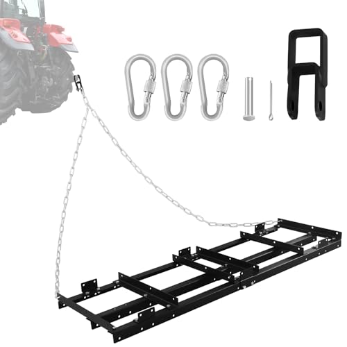 Accesorio de rastrillo de paisaje resistente para cortacésped de tractor ATV UTV, ideal para nivelar grava y esparcir heno