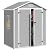 Gizoon Outdoor Storage Shed, 6x4 FT Resin Shed with Floor, Plastic Garden Tool Sheds with Lockable Door for Patio Backyard Lawn Pool, Gray