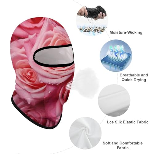 Balaclava con diseño de rosa elegante para hombre y mujer, máscara facial protectora contra el sol, transpirable, cubre toda la cabeza para senderismo, ciclismo, correr y conducir miniatura 3