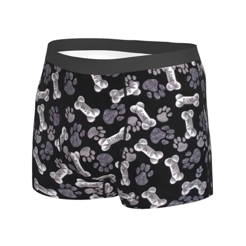 Dog Puppy Paw Print Unique Men Boxer Briefs Breathable Stretch Underwear Briefs for Comfort Briefs2