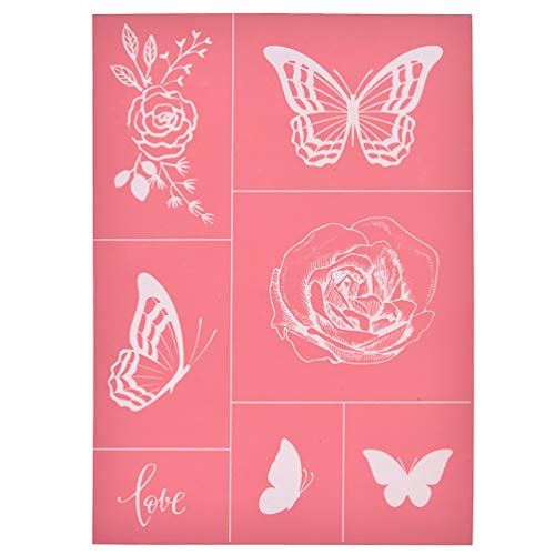 YeulionCraft Self-Adhesive Silk Screen Printing Stencil Mesh Transfers for DIY T-Shirt Pillow Fabric Painting Paper Decoration, Butterfly and Flower YeulionCraft Self-Adhesive Silk Screen Printing Stencil Mesh Transfers for DIY T-Shirt Pillow Fabric Painting Paper Decoration, Butterfly and Flower