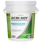 Acri-Soy Penetrating Concrete Sealer & Wood Sealant — Odorless, Non-Toxic Sealer for Brick, Patio Pavers, Basement, Garage Floor, Wood Deck, Garden Bed, Multiple Surfaces, Stone, & Masonry, 5 Gallon