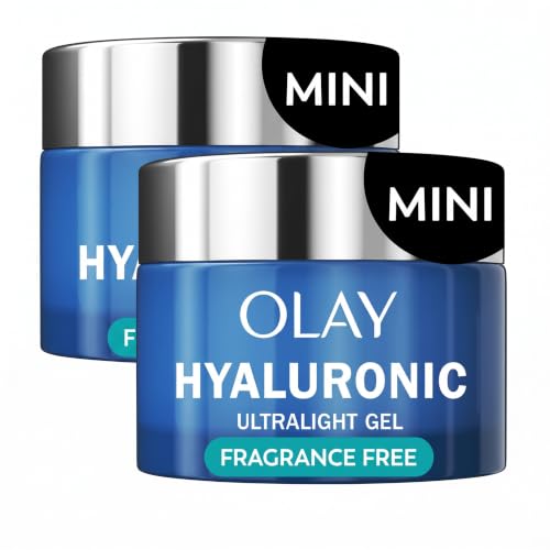 Olay Regenerist Hyaluronic + Peptide 24 Gel Face Moisturizer, Fragrance-Free, All Skin Types, Trial Size 0.5 oz (Pack of 2)