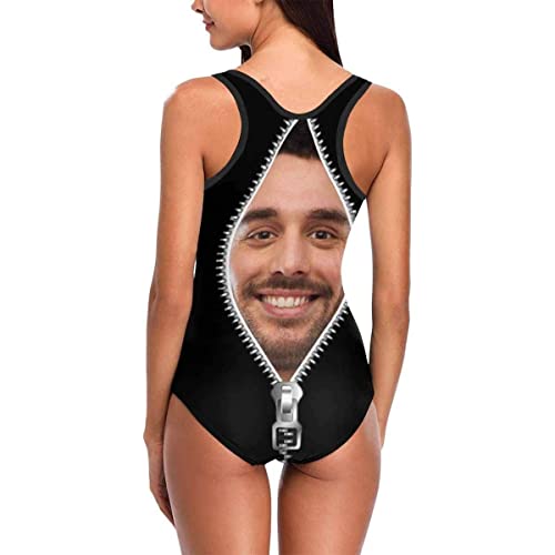 Custom Face Swimsuits for Women, Personalized Photo Tank Top Swimsuits, Customized One Piece Swimwear for Summer Holiday4