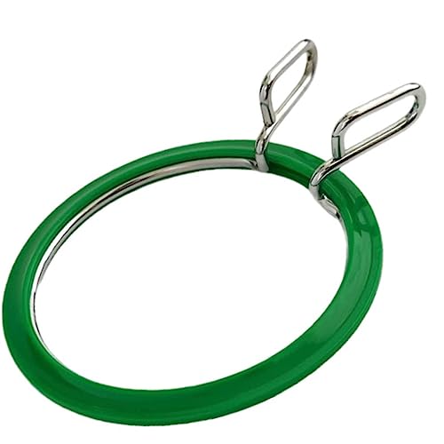 Image of Nurge Metal Embroidery Hoops - Premium Spring Tension Embroidery Hoop for Cross Stitch - Durable Ring with Quick Release Safety Clip - Ideal for Crafters,Beginners & Professionals - Green - Small