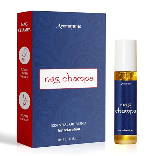 Image of Nag Champa Essential Oil Roll-On Blend 10ml with Jasmine, Aromafume