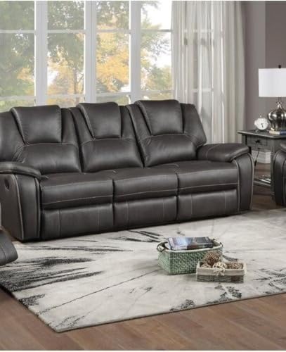 Image of Torque - Alfex 3 Seater Leatherette Manual Recliner | Recliner Sofa /Chair for Living Room, Bedroom, Office | 1 Year Warranty - Grey