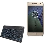 BoxWave Keyboard Compatible with Motorola Moto G5 Plus - SlimKeys Bluetooth Keyboard - with Backlight, Portable Slim LED 7 Colors - Jet Black