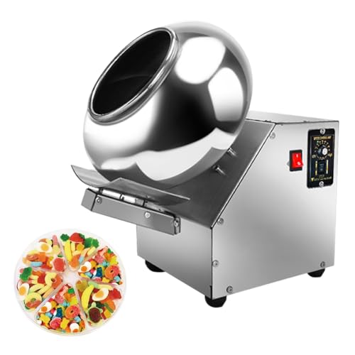 Adjustable Speed Snack Coater, One-Touch Switch, Diameter 300mm, with Constant Temperature Drying, 10-90rpm/Min, Suitable for Chocolate Shops, Food Shops, Etc.,110V