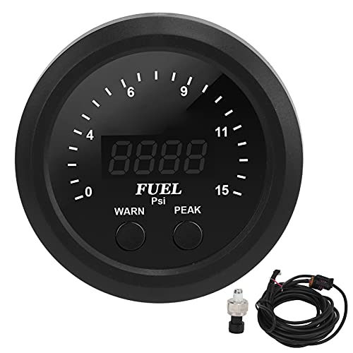 Manomètre pression huile 52mm ultraslim à LED rouge pour système de carburant automobile