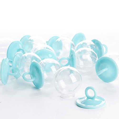 Factory Direct Craft Group of 12 Turquoise Blue and Clear Fillable Binky for Baby Showers, Crafting and Embellishing