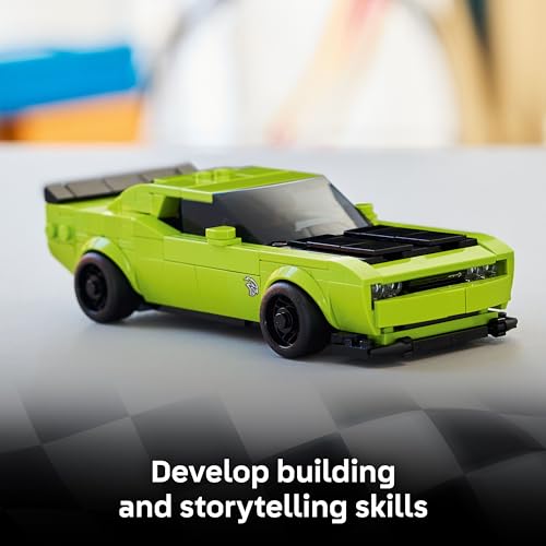 Image of LEGO Speed Champions Dodge Challenger SRT Hellcat Sports Car Toy - Building Set for Learning, Play and Display - Kids Toy for Boys and Girls, Ages 9+ - Birthday Gift Idea for Race Car Fans - 77237