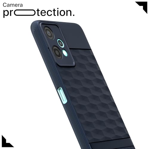 Image of Pikkme Back Cover for OnePlus Nord CE 2 Lite 5G Camera Protection 3D Hexa Cube Design Silicone Protective Bumper Case (Blue)