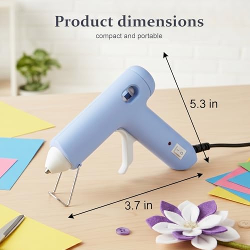 Image of Mini Hot Glue Gun Kit with 40 Glue Sticks - 20W Fast Preheating, Hot Glue Gun and Sticks Set for DIY Arts, School Crafts and Quick Home Repairs - Blue