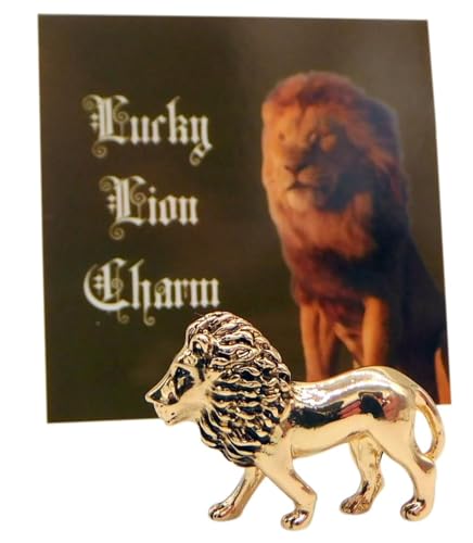 Westmon Works Lucky Lion Charm Legend Tiny Pocket Trinket Set for Good Luck with Brave and Courageous Includes Card