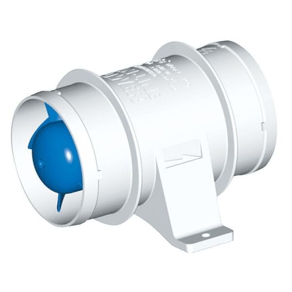 Bilge Vent Blower 135 CFM Flow Rate 13.6 Volt DC 2.9 Amp Draw 76 Inch Height x 127 Inch Width x 81 Inch Depth White Nickel-Plated Motor Housing