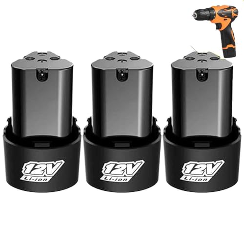 Image of Cordless Drill Battery 12V for Cordless Drill | Replacement Battery for Cordless Drill KG121 (3Pcs 12V Lithium-ion Battery 1.5Ah)