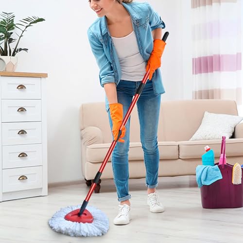 Image of Standing Magic Pocha Spin Mop Rod Set || Easy Grip Microfiber Refill for Efficient Home & Office Cleaning || Spin Mop Stick with Microfiber