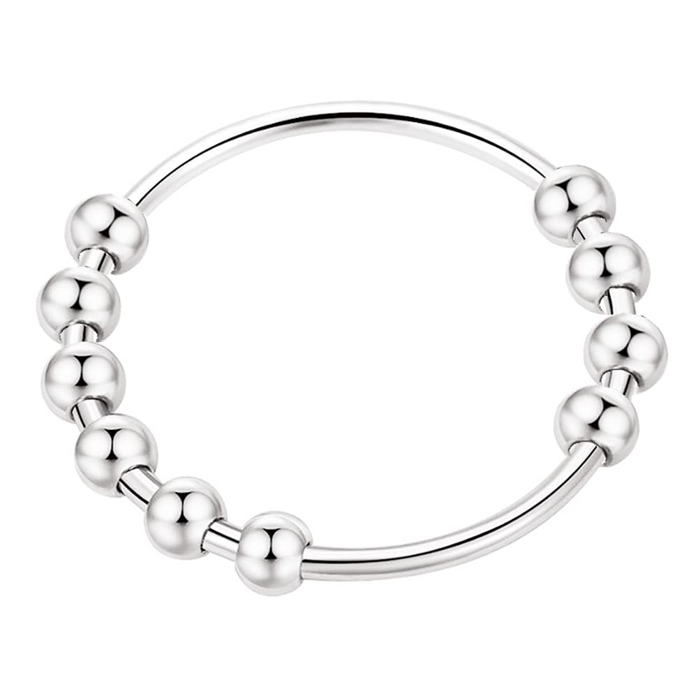 Buy 925 Sterling Silver Anti Anxiety Ring Spinning Fidget Ring for