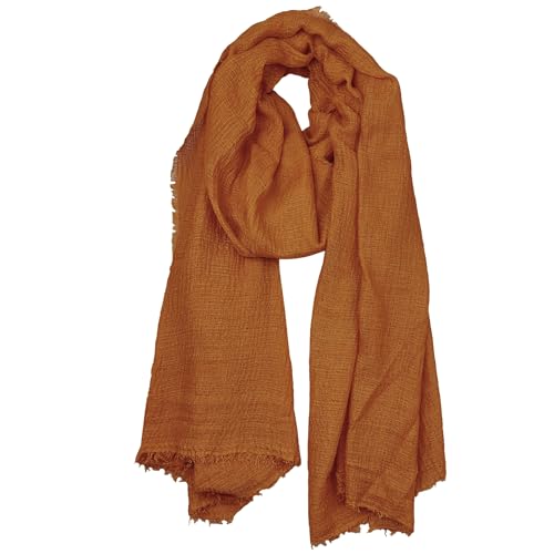 Belsen Women's Cotton Linen Soft Scarf, Gauze Shawl Wrap, 75 x 35 inches, Fashion Hijab
