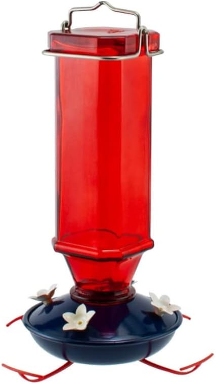 Woodlink Patriotic Vintage Glass Hummingbird Feeder, 16 oz.
