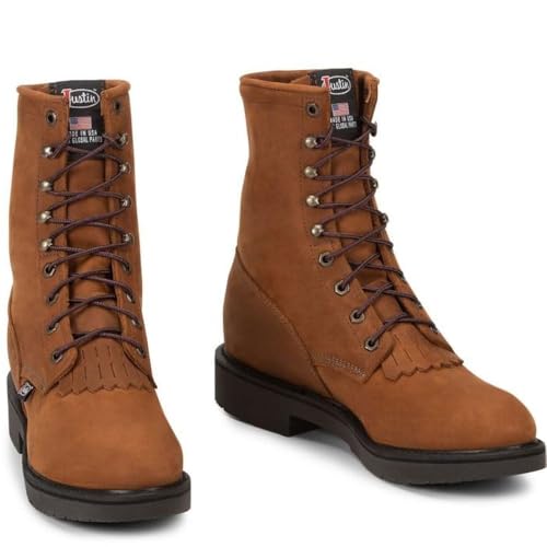 Justin Conductor 8" Work Boot for Men - Durable Leather, Slip-Resistant Sole, Double Comfort Insole2