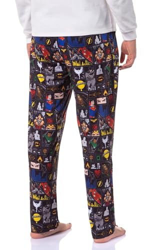 DC Comics Justice League Men's Superhero Superman Wonder Woman Batman Paneled Sleep Pajama Pants4
