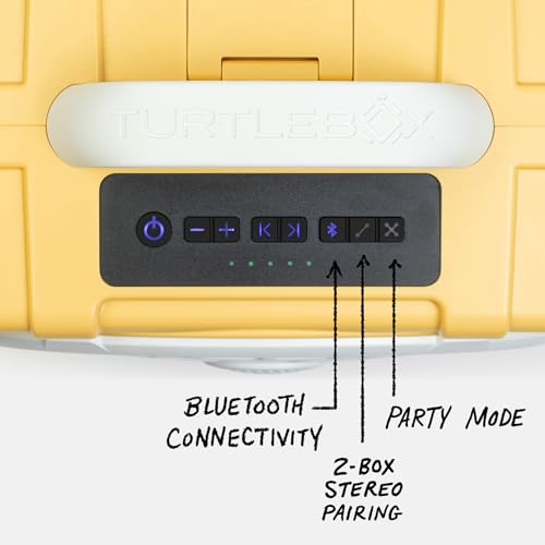 Image of Turtlebox Original Gen 3: Portable Outdoor Bluetooth Speaker - Ultra-Loud (120dB), Waterproof (IP67), Rugged, Impact-Resistant, 3-Day Battery | Party Mode: Unlimited Pairing, Fighting Lady Yellow