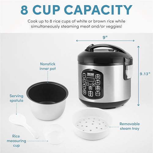 Image of AROMA Professional 8-Cup (Cooked) / 2Qt. Digital Rice & Grain Multicooker, ARC-984SBD