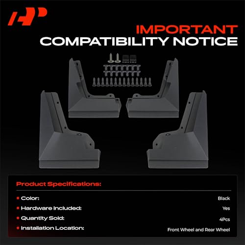Image of A-Premium Mud Flaps Compatible with Tesla Cybertruck 2024, 4 Pack No Drilling Required Mud Guards