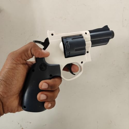 Image of Revolver Toy Gun| Real Looking Plastic Airsoft Gun Pistol Fully Automatic | 12 Bullet Shell' and 50 Bullets Included(Blue+White)