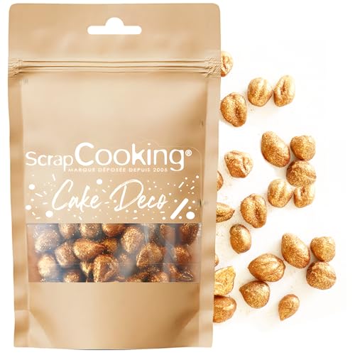 ScrapCooking - Noisettes Dorées 50 g - Décorations Alimentaires Pâtisserie - Décors Comestibles - Perles Sprinkles - Pour Desserts, Gâteaux, Bûches, Cupcakes - Noël, Anniversaire - Or - 7473
