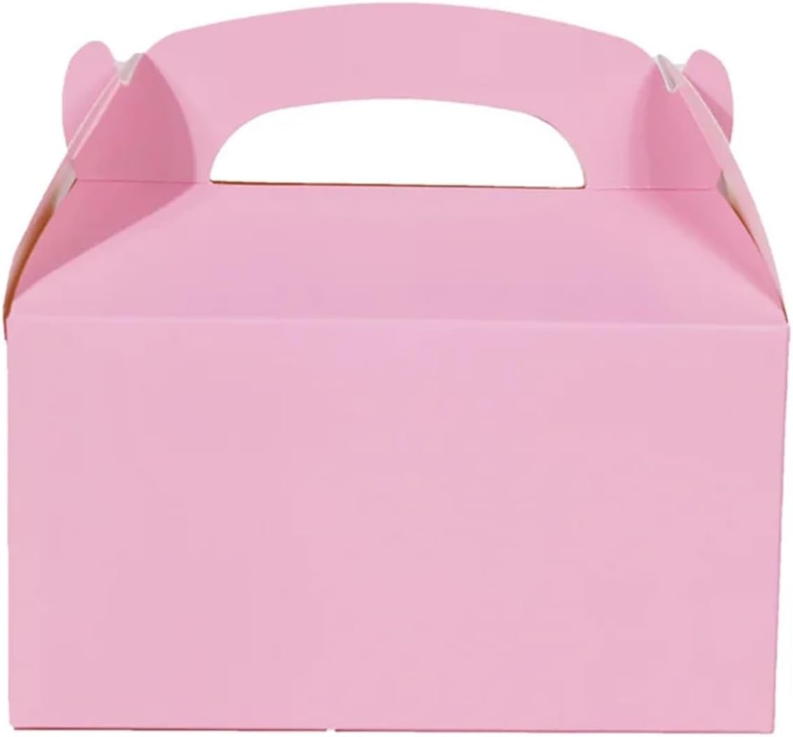 Party Boxes 50pcs Wholesale Color Kraft Paper Gift Box Tote Kids Packaging for Cake Candy Food Storage Baking Birthday Party Favor(Light Yellow)