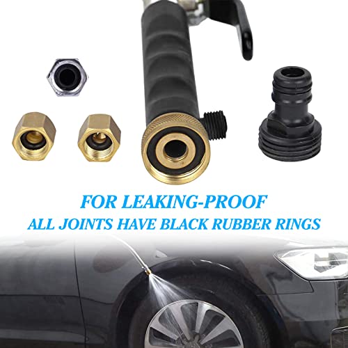 High Pressure Power Washer Wand For Garden Hose, Metal Watering Sprayer Wand With Universal Hose End And Hose Nozzle, Durable Garden Watering Wand For Car Pet Gutter Patio Window Washing (Black) #TOP4