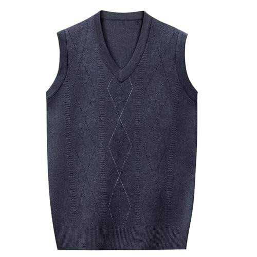 Men's Slim Fashion Casual V-Neck Sweater Vest - Sleeveless Warm Knitted Vest3