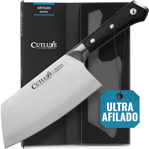 Cutluxe Cuchillo Carnicero 18 cm Cuchillos Jamoneros para Cortar Carne Pesada – Hoja de Acero Alemán Afilada a Máquina – Diseño Ergonómico de Mango Completo – Serie Artesanal
