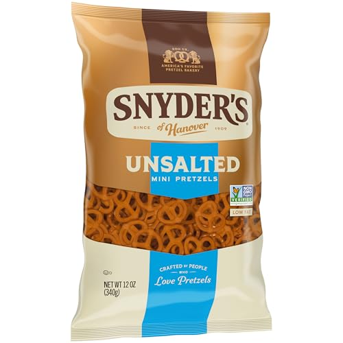 Snyder's of Hanover, Unsalted Mini Pretzels, 12 Oz Bag