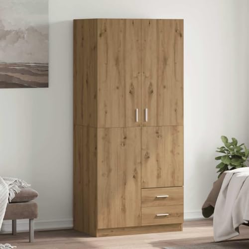 Lumanois Armario de Madera de ingeniería Roble Artesanal 80x52x180 cm,Mobiliario,Armarios y Almacenamiento,Armarios roperos,71.9kg-855887