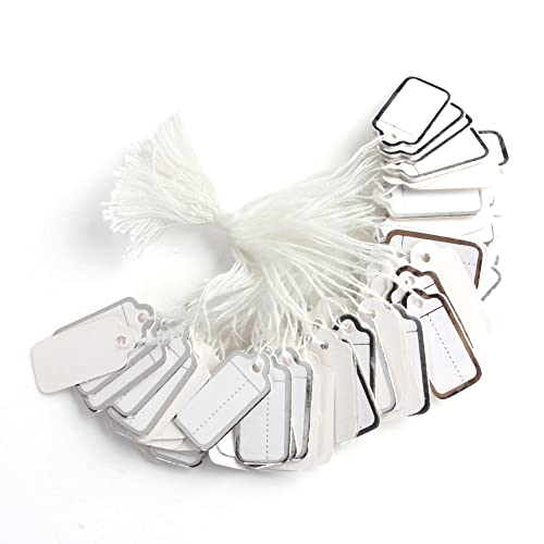 Étiquettes de prix pour bijoux avec cordon élastique argent, marquage de vêtement en papier