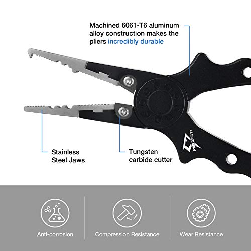 image for Piscifun Fishing Pliers Aluminium Hook Remover Braid Cutters Split Rin