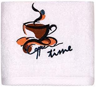Prick-N-Pounce Customized 100% Cotton Hand Towel/Tea - Kitchen Towel/Dish Cloth/Coffee Time/White