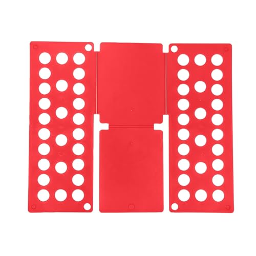 Doblador de ropa en forma de T, Tabla de plástico for doblar ropa, multicolor, 21,3 x 25,08 pulgadas(Rosso)