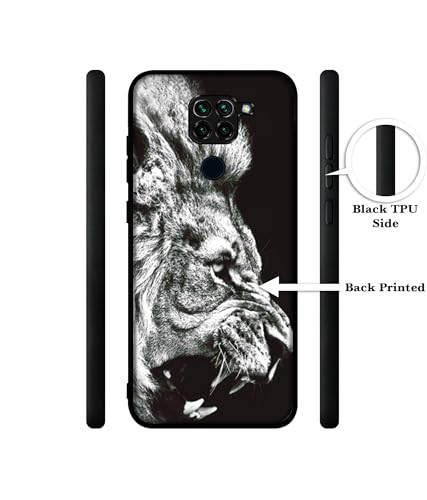 Image of Angry Lion Design Premium 2D Printed Metal Back Case Cover for Mi Redmi Note 9 4G