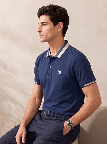 Image of Men's Polo - FYLTR Men's Regular Fit Polo T-Shirt with Contrast Tipping Collar - 100% Cotton | Soft Handfeel | Casual T-Shirts for Men