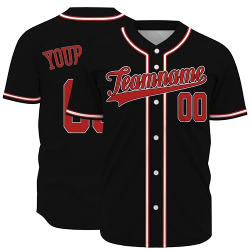 Custom Baseball Jersey Personalized Baseball Jersey with Button Plackets Short Sleeve for Baseball Games and Practice miniatura 1