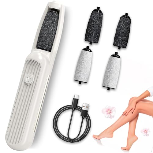 Electric Callus Remover Kit, Strumento Pedicure elettrico con 4 lime intercambiabili, Strumento Pedicure ricaricabile, Lima Per Piedi Elettrica, per talloni screpolati, calli e calli, Morto
