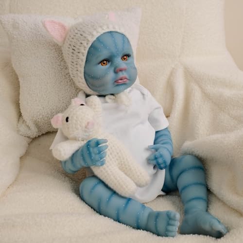 Realistische Reborn Baby Puppen 19 Zoll 49 cm wiedergeborene Puppe AVA-Tar Lebensechte Neugeborene Babypuppen Weicher Vinyl Silikon körper Mädchen Bebe Spielzeug Geschenk Für Kinder ab 3 Jahren – Bild 5