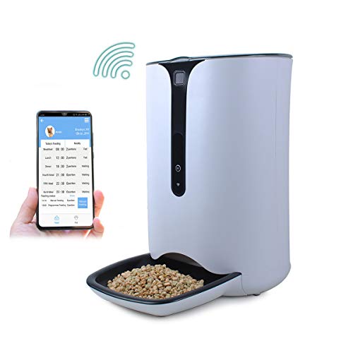 WESTLINK Distributeur Automatique de Nourriture pour Chiens et Chats avec Distributeur Automatique de Nourriture WiFi avec Télécommande Intelligente, Enregistreur Vocal, Programmateur(7L)