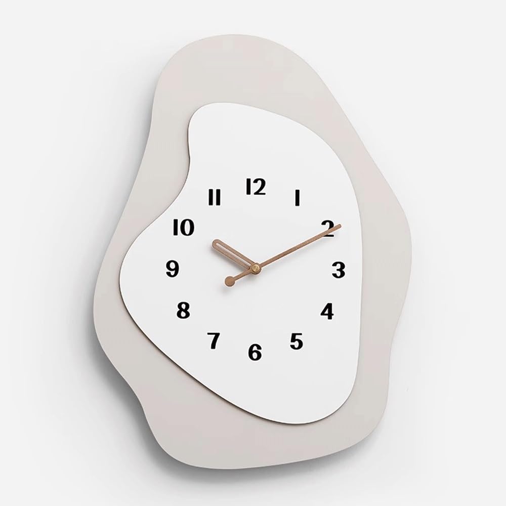 Reloj Cocina Reloj de Pared Simple Madera Doble Cara for Uso doméstico(Grey,Pequeño)